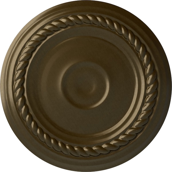 Ekena Millwork Small Alexandria Ceiling Medallion (Fits Canopies up to 4 5/8"), Hnd-Painted Brass, 7 7/8"OD x 3/4"P CM07ALBRS - main